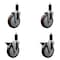 Service Caster 5'' Maroon Poly Wheel Swivel 1-1/4'' Expanding Stem Caster Set 2 Brakes, 4PK SCC-EX20S514-PPUB-MRN-2-PLB-2-114 - alternate 1